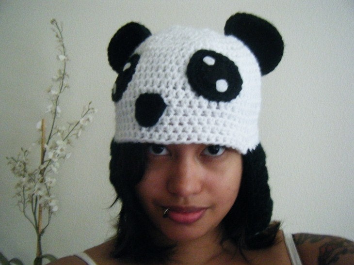 Crocheted Panda Hat