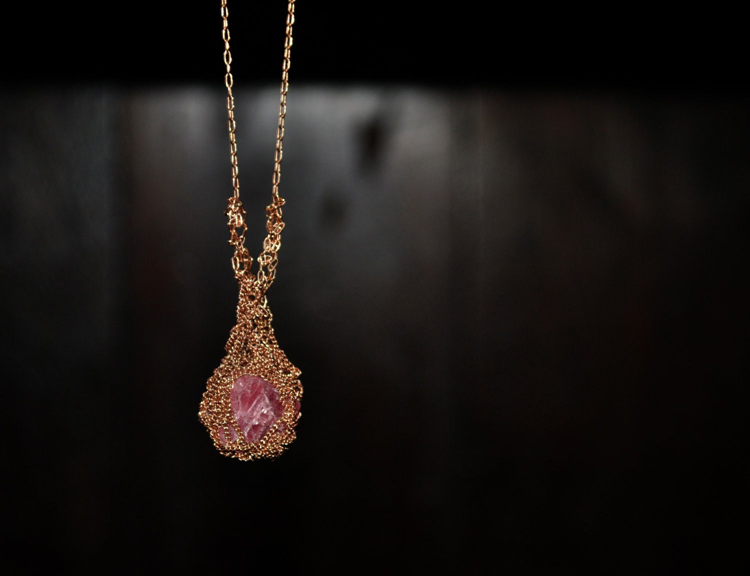 Real Love Rodoroqsite & rose goldfilled Necklace, handmade ooak jewelry