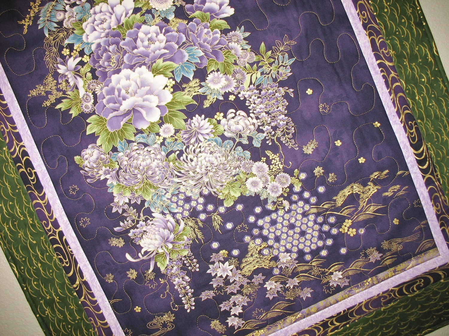 Floral Wall Hanging focus fabric from R Kaufman Imperial Collection