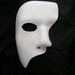 White Leather Mask Phantom of the Opera Stage Theatre Opera Half Face Courture Masquerade