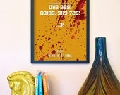 IT Crowd Inspired Quote Poster // 0118 99 88199, 9119 725    3 // 11x17 Humorous Art Print
