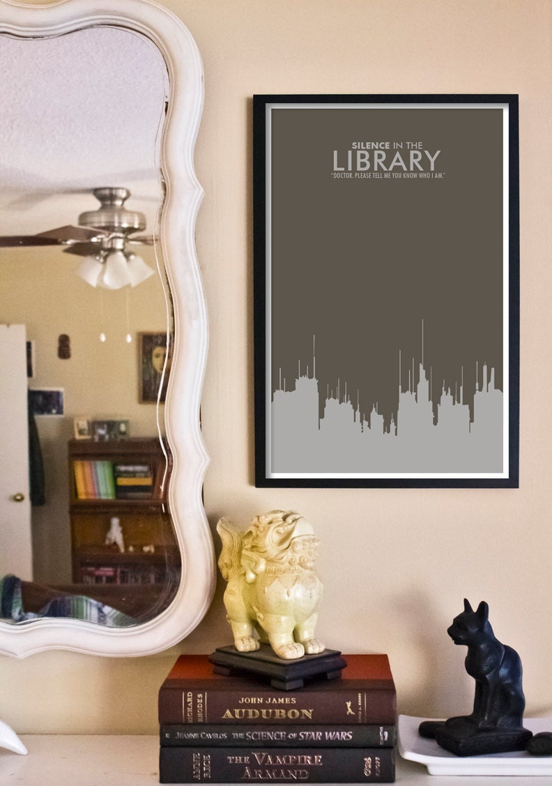 Silence in the Library // Doctor Who Poster // 11x17 Minimalist Geek Art Print