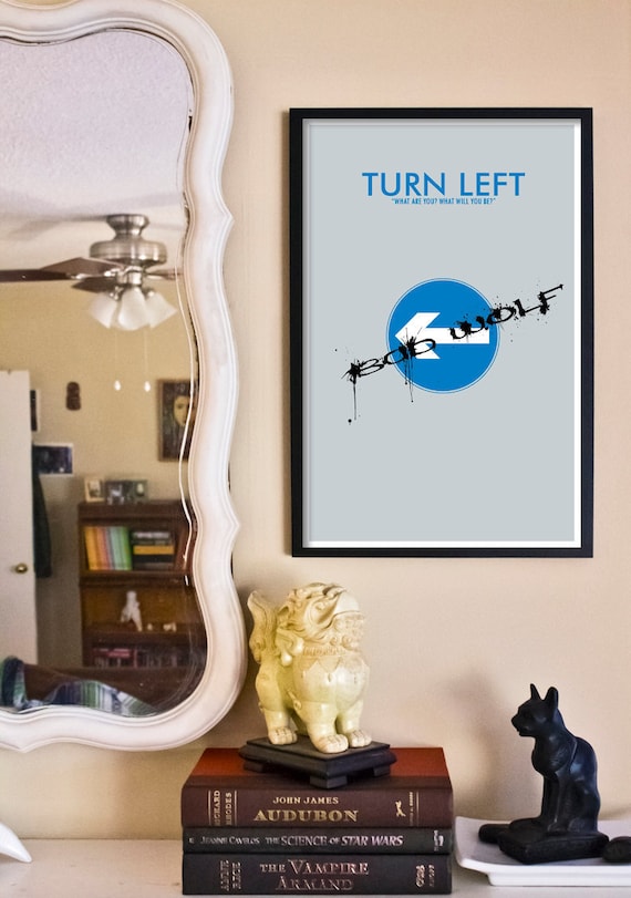 Turn Left // Doctor Who Poster // 11x17 Minimalist Geek Art Print