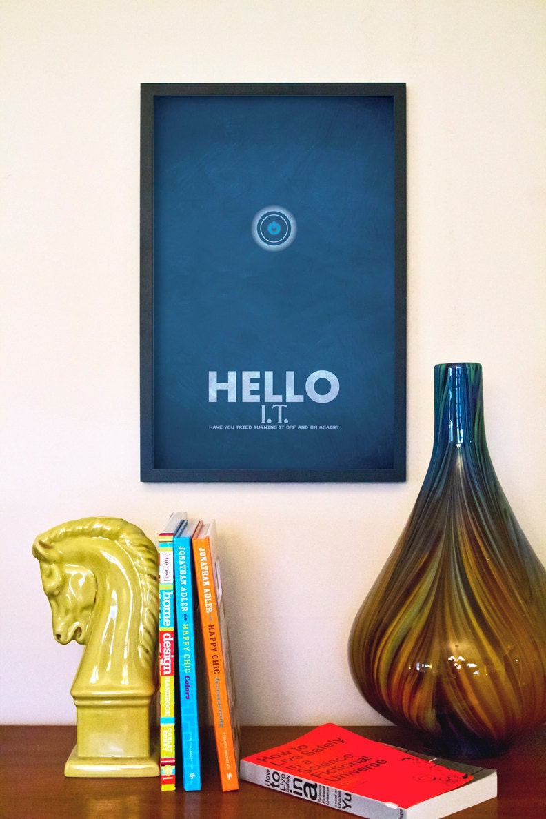 The IT Crowd Quote Poster: Hello, I.T... - 11x17 Fine Art Print