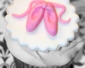 Fondant Cupcake Topper Ballet Shoes