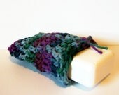 Soap Saver Sack 100% Cotton Crochet Purple Blue Crimson Green Midnight Magic