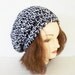 Chunky Slouch Hat Autumn Hat Crochet Beret Black and White Tam
