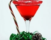 Red cocktail rimming sugar - bulk colored rim sugar for signature drinks - 100 martini glasses