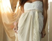 Strapless Chiffon Maxi Wedding Dress One Of A Kind Custom -Sun Kissed Gown