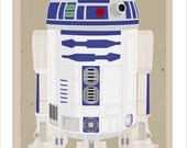 Starwars poster - Star Wars r2d2 poster - 8x10 print - Starwars r2 d2 character print