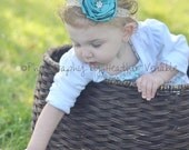 Genevieve - dupioni silk flower on delicate lace headband