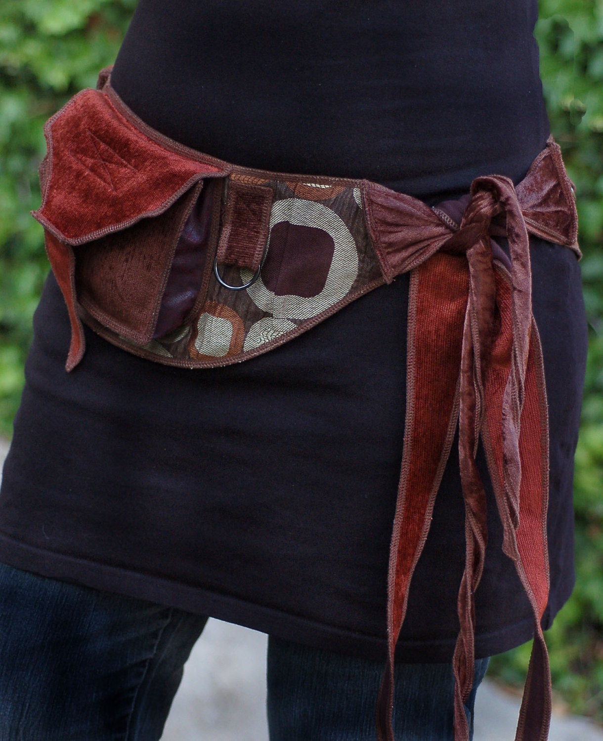 Bronze Circles - Festival Pocket Belt - Utility belt - Renaissance costume - Burlesque