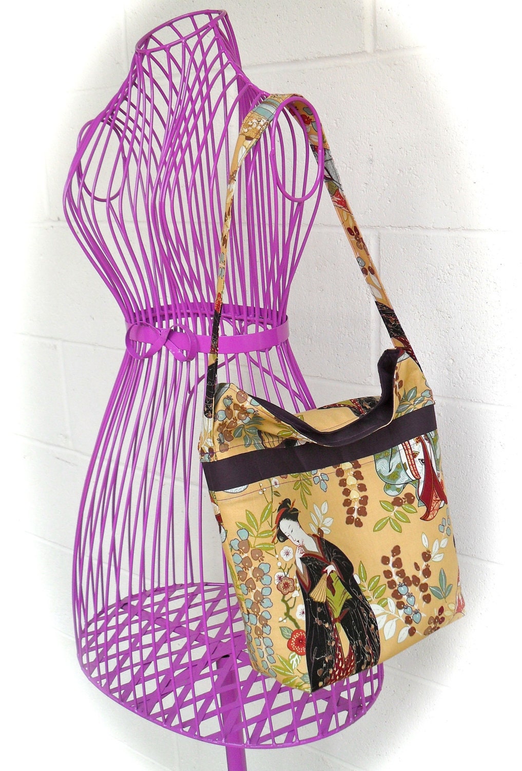Geisha Garden Autumn Colors Slouchy Bag