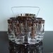 Silver Ombre Barware Set Mid Century Guardian Service Kimiko Silver Crest Tumblers Ice Bucket Carrying Caddy Nine Piece Set 1950s