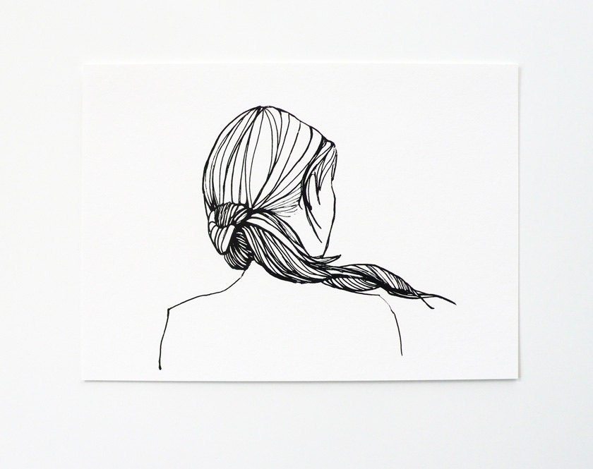Ponytail girl - 5x7 print