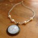 Spanish Tile, Catalina Island and Medierranean Tile Inspired White and Light Blue Medallion WIth Fresh Water Pearls and Glass Beads