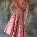 1950's Party Dress Pink Petal Print