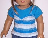 Layered T-Shirt in Turquoise & for American Girl/18" Dolls