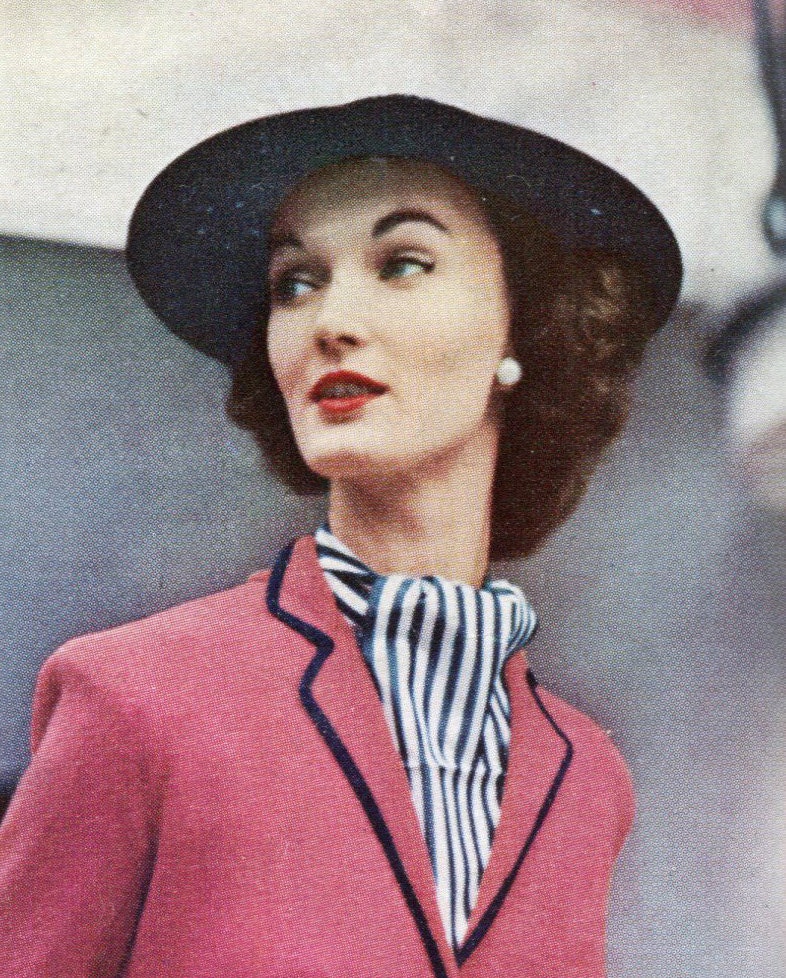 Women's 1950s Vintage Suit with Fitted Waist and Double Button Panel -- PDF KNITTING PATTERN