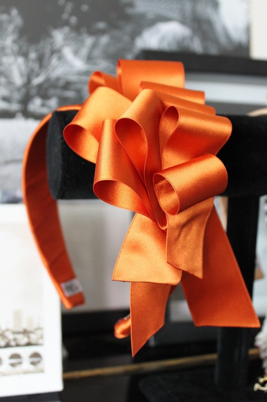 HeadGirl - Miss Doolittle Headband (Orange Satin)