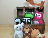 7 Woodland Forest Softie Sewing PATTERNS - DIY Owl Fox Frog Skunk Hedgehog Beaver Plushies - Easy