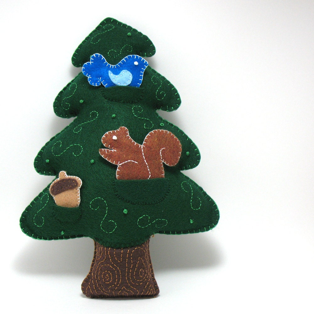 Plush Tree Sewing PATTERN - Woodland Forest Tree PDF - Make Your Own Hand Embroidered Felt Tree