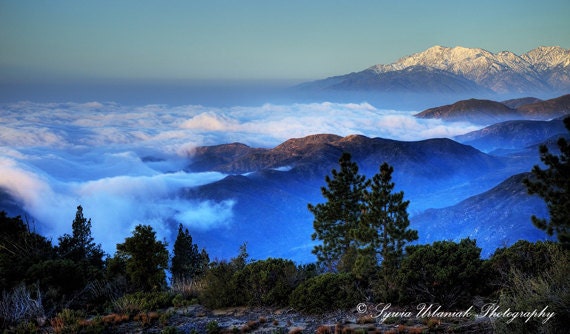 Landscape Photography Travel Photography Morning Fog Mountains Sunrise Blue wall art home decor 4x6 Fine Art Photography Print
