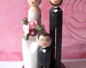 Custom Clothespin Wedding Cake Topper With Children