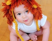 Baby Lion Pixie Hood with ties
