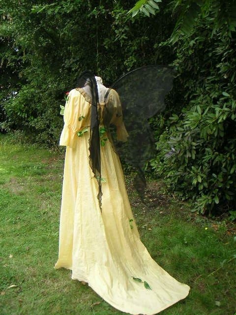 Lifesize Custom made Black FAIRY WINGS Dark Ninja Nymph Costume adult l gown dress up goddess steampunk wedding Renaissance LARP festival
