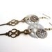 Steampunk Gear & Clock Hand Bronze and Gunmetal Earrings