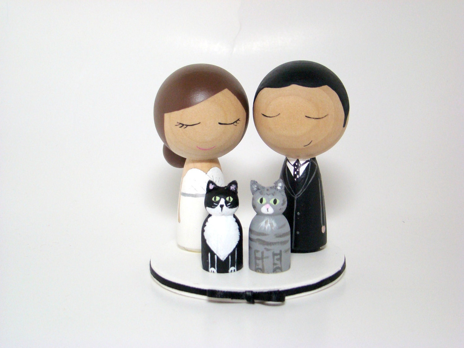 Custom Mini Kokeshi Wedding Cake Toppers Plus 2  Pet