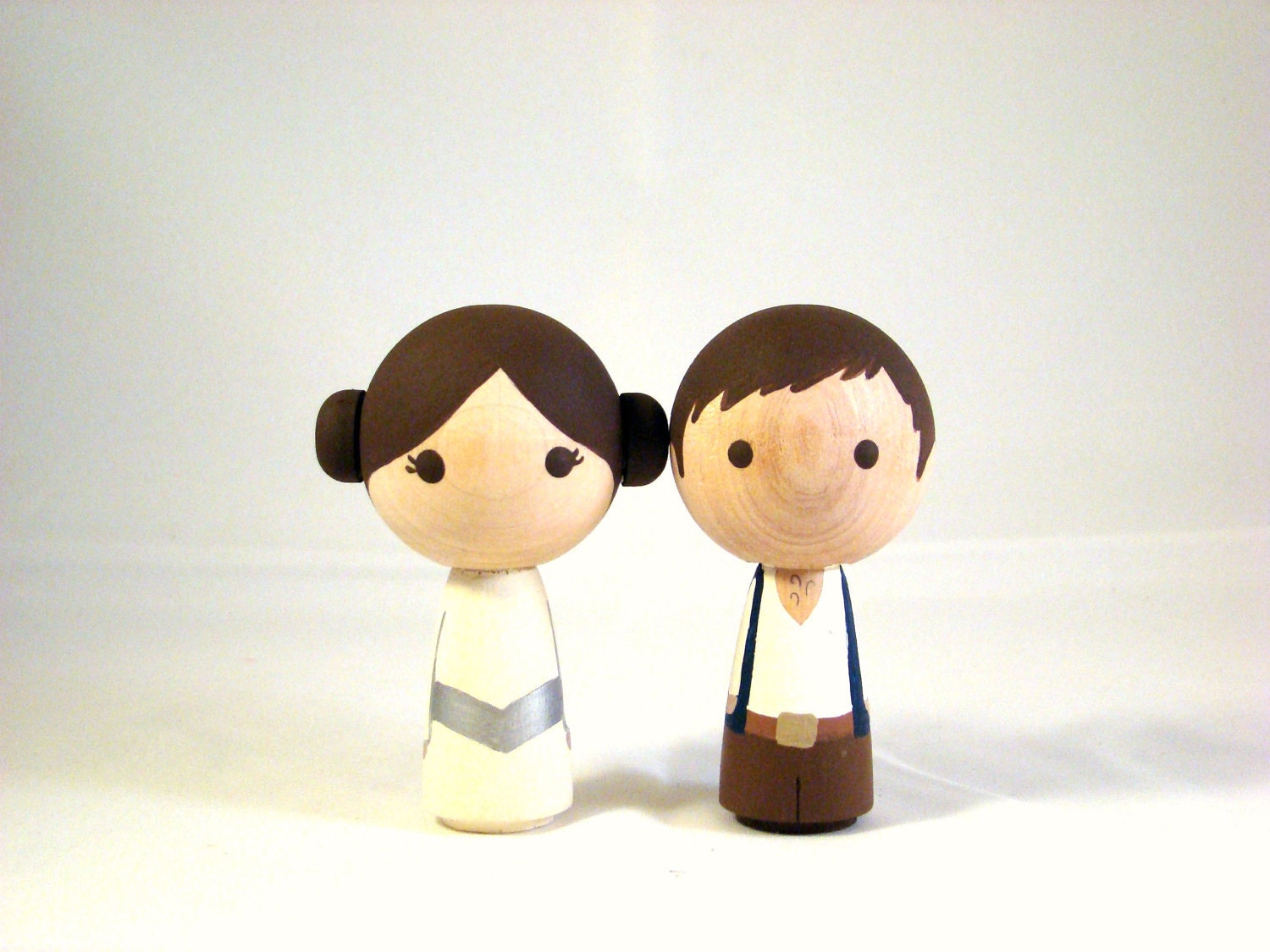Mini Kokeshi Kawaii Princesss & her Nerfherder Star Wars (R) Wood Doll Cake Topper