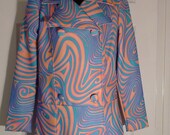 Psychedelic Double Breasted Jacket Bell Bottom Slacks Suit  90s FREE SHIP Cosplay  Rave Costume