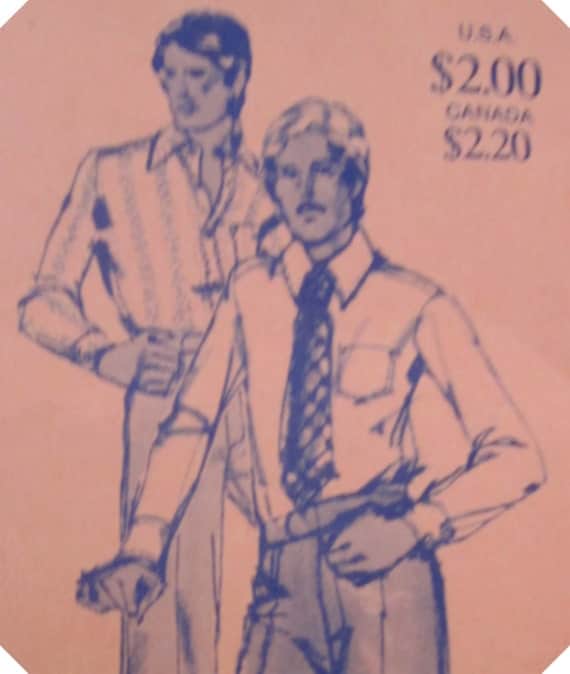 Stretch and Sew 1755 Mens Dress Shirt Pattern 36 to 50