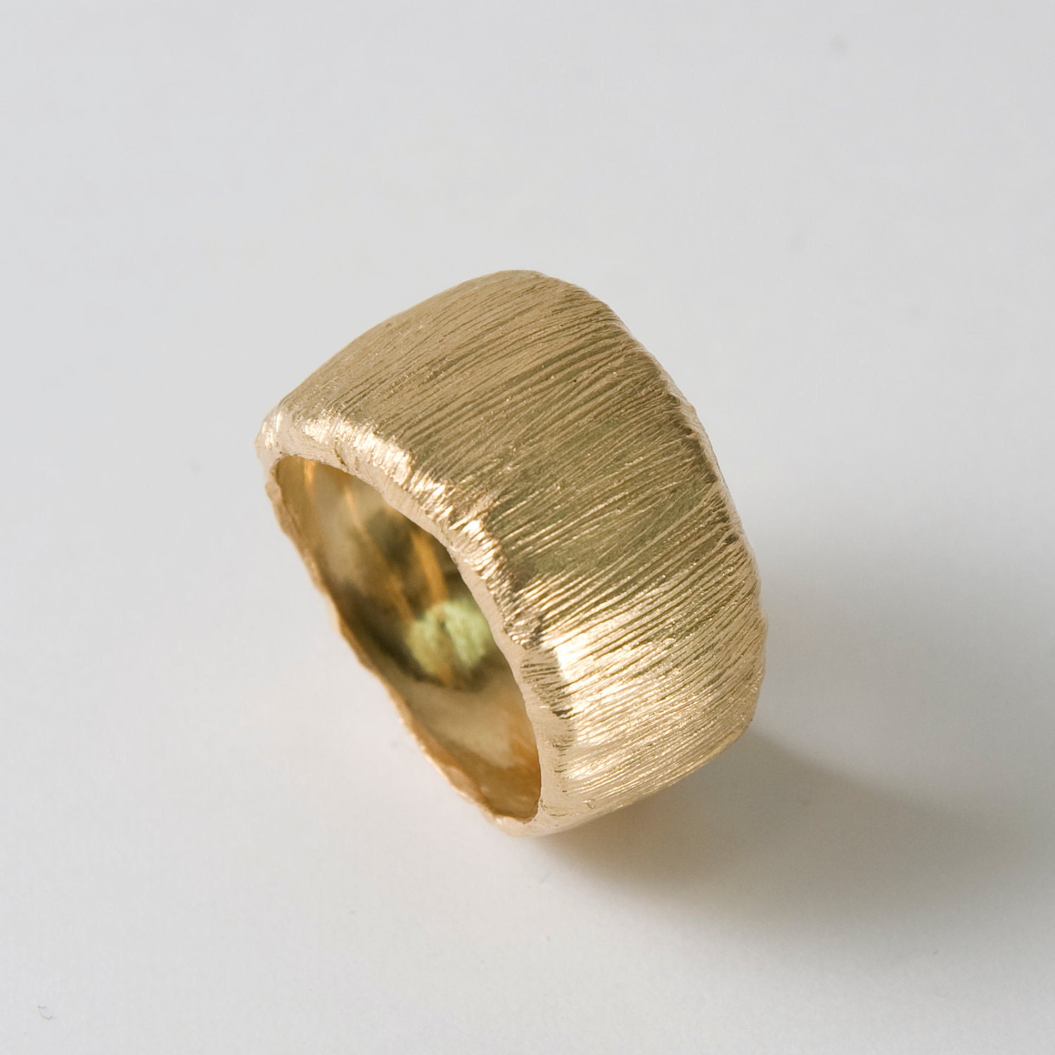 Fur - 14K Gold Unisex Wedding Ring, Gold Band, Wedding Band, Men' s Ring, Men's Gold Band
