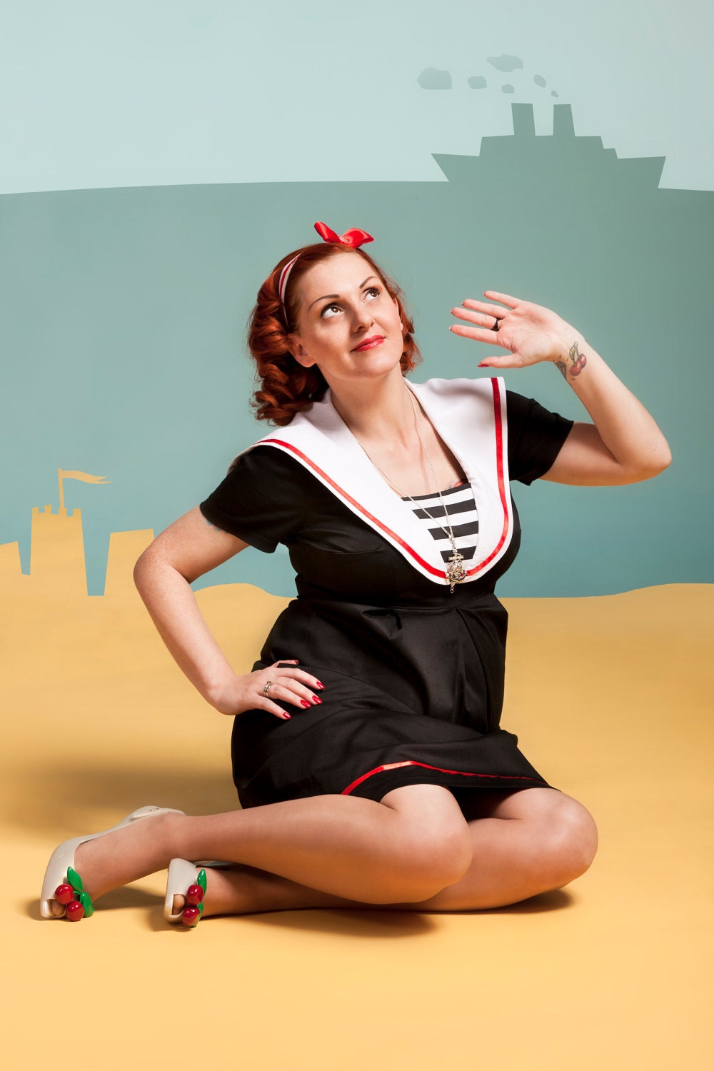 Rockabilly maternity dress / Beach Mom