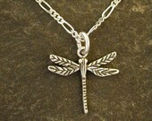 Sterling Silver Dragon Fly  Pendant on a Sterling Siver Chain