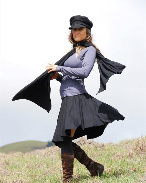 Womens Circle Skirt - Black Skirt - Organic Clothing - Eco Friendly - Several Colors Available