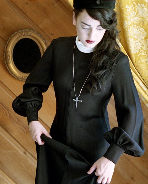 Sister Mercy Dagger Cross Necklace Custom Length Chain
