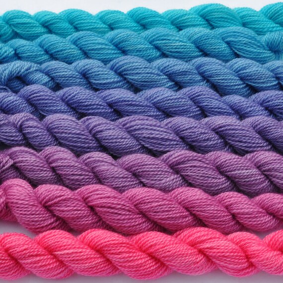 Magenta to Aqua Color Bridge Yarn Set