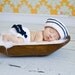 Little Miss Sailor Hat in White and Navy Blue with Matching Ruffle Butt Diaper Cover Available in Newborn to 24 Months Size- MADE TO ORDER