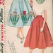 1950s Misses' Half Circle Skirt with Transfer for Applique and Embroidery Vintage Sewing Pattern, Simplicity 4532 waist 28" uncut