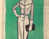 1960s FACTORY FOLDED Womens Sheath Wiggle Dress Vintage Sewing Pattern Mail Order 9318 Bust 37