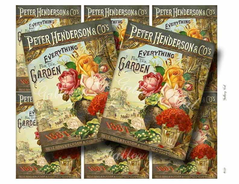 ANTIQUE GARDEN Journal Digital Collage Instant Download for Paper Crafts Original Whimsical Altered Art by GalleryCat CS139