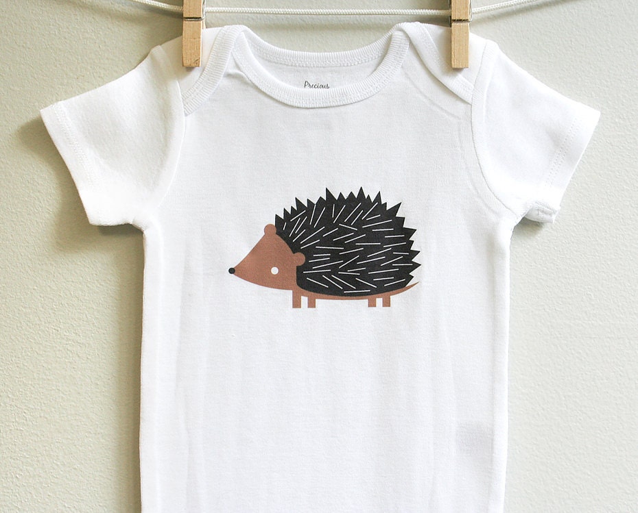 Baby girl clothes, hedgehog. Long or short sleeve. Your choice of size.
