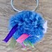 fiber art- fancy teener pompon ring- fiber jeelry- woman accessory- AJ0077