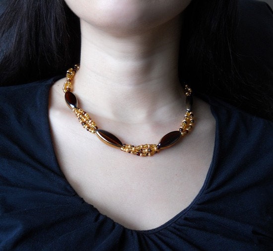 Amber Windowpane Necklace