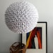 Large Faceted Pendant Light - White Folded Paper Hanging Sphere Lamp