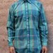 90s OXFORD bright summer color block plaid shirt FITTED button up down